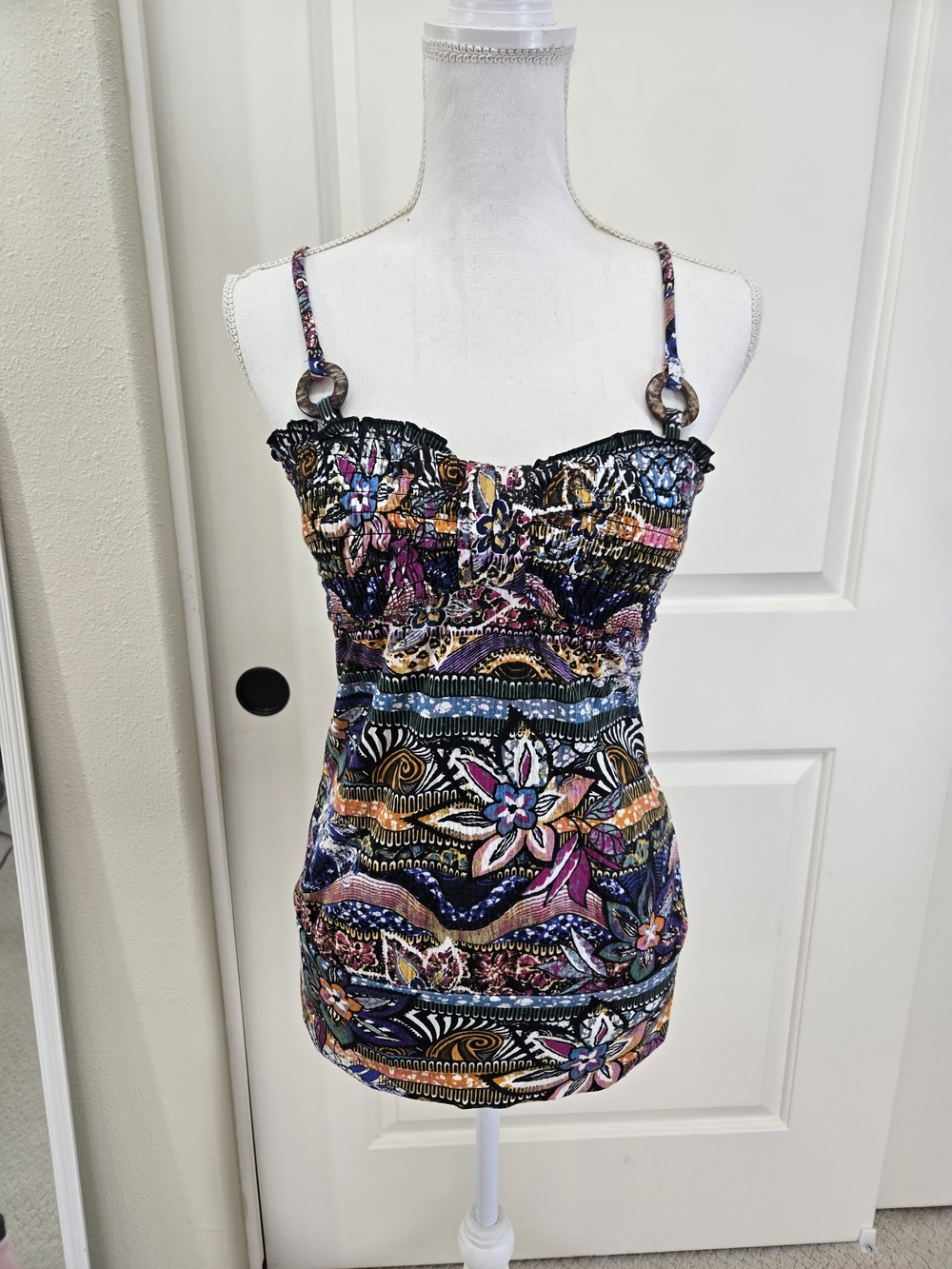 Women’s Aztec/Floral Print Smock Tank Top